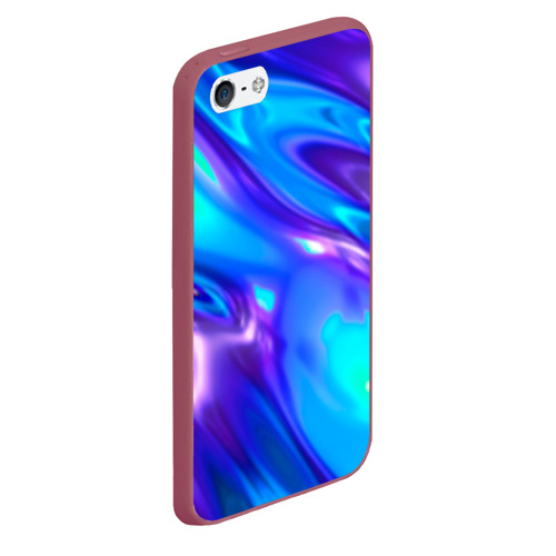 Чехол для iPhone 5/5S матовый Neon Holographic, цвет малиновый - фото 3