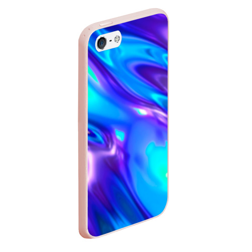 Чехол для iPhone 5/5S матовый Neon Holographic, цвет светло-розовый - фото 3