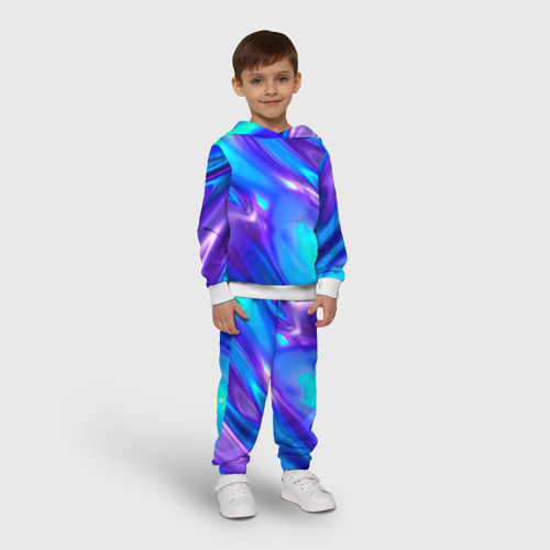 Детский костюм с толстовкой 3D Neon Holographic, цвет белый - фото 3