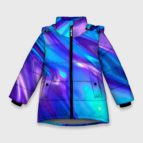 Зимняя куртка для девочек 3D Neon Holographic, цвет светло-серый