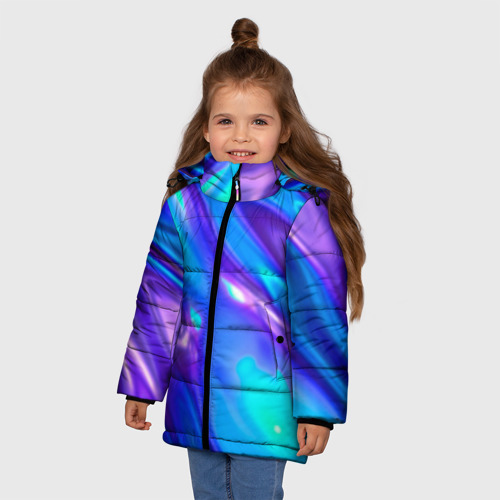 Зимняя куртка для девочек 3D Neon Holographic, цвет светло-серый - фото 3