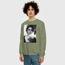 Мужской свитшот хлопок Timothee Chalamet с розами - фото 2