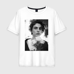 Мужская футболка хлопок Oversize Timothee Chalamet с розами