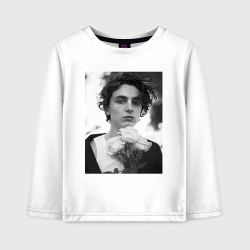 Детский лонгслив хлопок Timothee Chalamet с розами