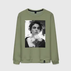 Мужской свитшот хлопок Timothee Chalamet с розами