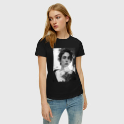 Женская футболка хлопок Timothee Chalamet с розами - фото 2