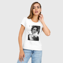 Женская футболка хлопок Slim Timothee Chalamet с розами - фото 2