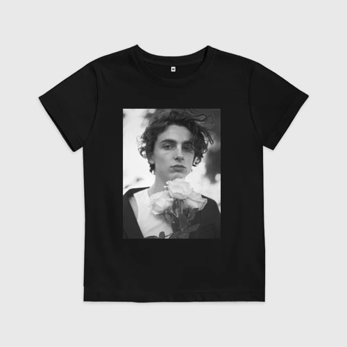 Детская футболка хлопок Timothee Chalamet с розами