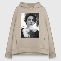 Женское худи Oversize хлопок Timothee Chalamet с розами