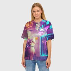 Женская футболка oversize 3D Stray Кот - фото 2