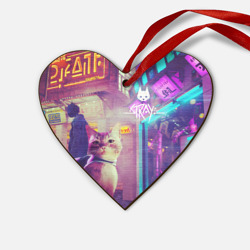 Деревянная игрушка Сердце Stray Кот