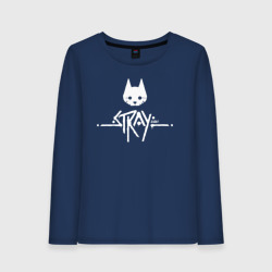 Женский лонгслив хлопок Stray cat - логотип 