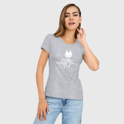 Женская футболка хлопок Slim Stray cat - логотип  - фото 2