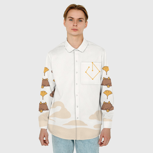 Мужская рубашка oversize 3D с принтом Джун Ли мотивы Гео Архонт, фото на моделе #1