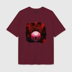 Женская футболка Oversize хлопок texturе Eye of Cthulhu