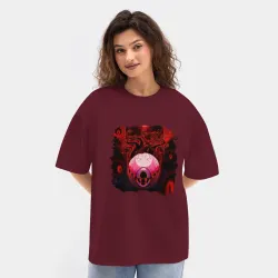 Женская футболка Oversize хлопок texturе Eye of Cthulhu - фото 2