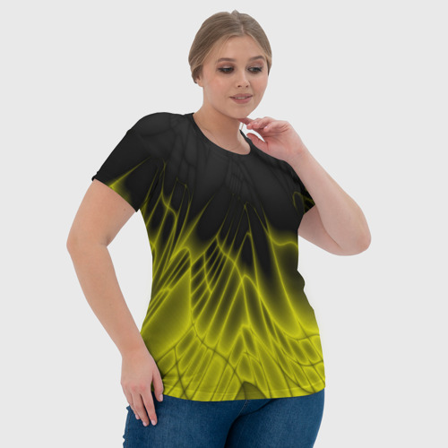 Женская футболка 3D с принтом Коллекция Rays Лучи Желтый и черный Абстракция 662-1-w1, фото #4