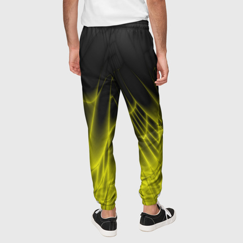 Мужские брюки 3D с принтом Коллекция Rays Лучи Желтый и черный Абстракция 662-1-w1, вид сзади #2