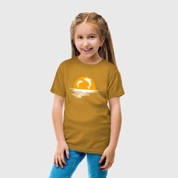 Детская футболка хлопок Дельфины в закате - фото 2