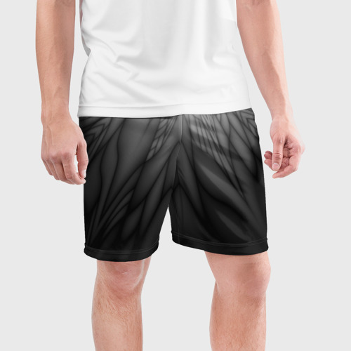 Мужские шорты спортивные с принтом Коллекция Rays Лучи Черный Абстракция 661-11-w1, фото на моделе #1