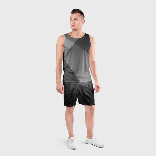 Мужские шорты спортивные с принтом Коллекция Rays Лучи Черный Абстракция 661-11-w1, вид сбоку #3