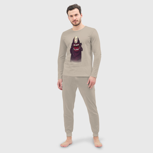 Мужская пижама с лонгсливом хлопок No fаce, цвет миндальный - фото 3
