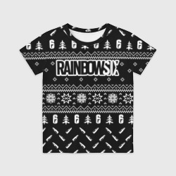 Детская футболка 3D Чёрный свитер Rainbow Six Siege новогодний 2022