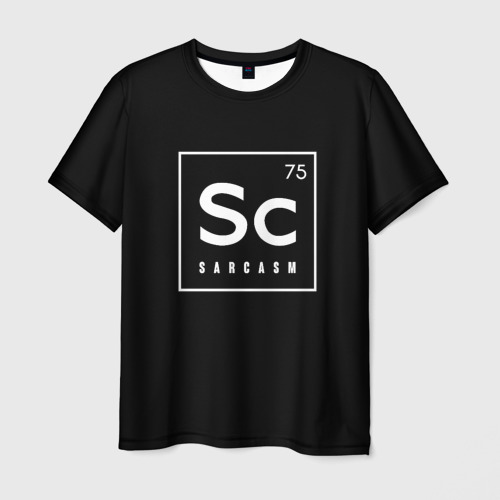 Мужская футболка с принтом SC - sarcasm 75 сарказм, вид спереди №1