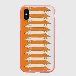 Чехол для iPhone XS Max матовый Лисицы Foxes