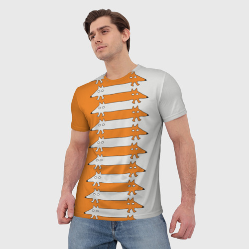 Мужская футболка 3D Лисицы Foxes, цвет 3D печать - фото 3