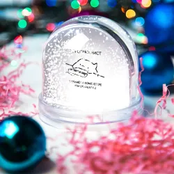 Игрушка Снежный шар Кот программист делает клац клац клац - фото 4