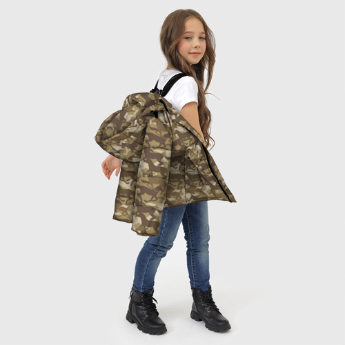 Зимняя куртка для девочек 3D Бегущие Дикие Лошади, цвет черный - фото 6