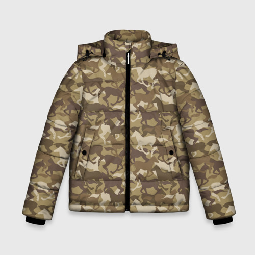 Зимняя куртка для мальчиков 3D Бегущие Дикие Лошади, цвет светло-серый