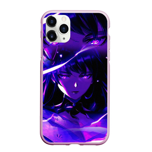 Чехол для iPhone 11 Pro Max матовый Shogun Raiden Genshin Impact на спине, цвет розовый