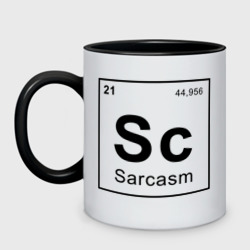 Кружка двухцветная Сарказм - sarcasm, Sc Таблица Менделеева