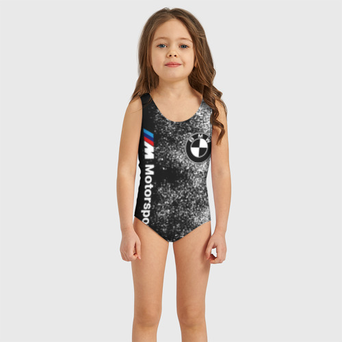Детский купальник 3D БМВ Черно-белый логотип, цвет 3D печать - фото 3
