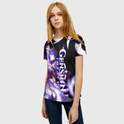 Женская футболка 3D Сёгун Райден Геншин Импакт, символ стихии - фото 2