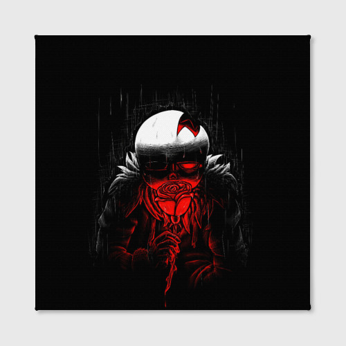 Холст квадратный Undertale Sans blood rose, цвет 3D печать - фото 2