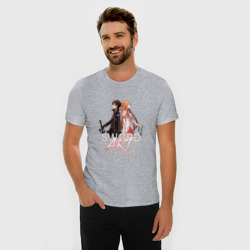 Мужская футболка хлопок Slim Мастера меча онлайн, Асуна и Кирито																											 - фото 2