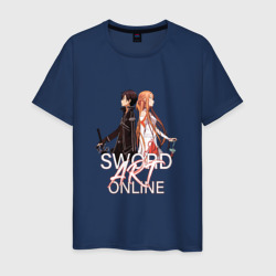 Мужская футболка хлопок Мастера меча онлайн, Асуна и Кирито