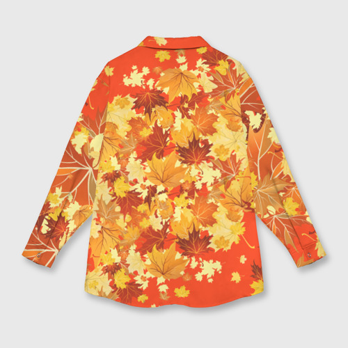 Женская рубашка oversize 3D с принтом Кленовый листопад паттерн, вид сзади #1