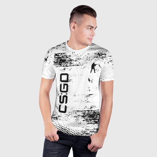 Мужская футболка 3D Slim с принтом Кс го : cs go, фото на моделе #1
