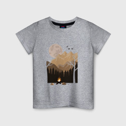 Детская футболка хлопок Туристический поход в лесу
