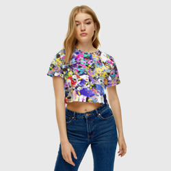 Женская футболка Crop-top 3D Undertale pattern Heroes, все Герои игры - фото 2