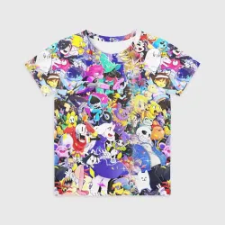 Детская футболка 3D Undertale pattern Heroes, все Герои игры