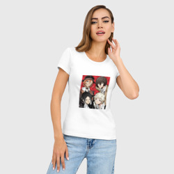 Женская футболка хлопок Slim Bungou Stray Dogs/Бродячие псы литературы - фото 2