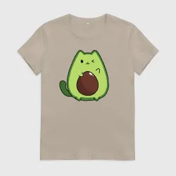 Женская футболка хлопок Avo cat o подмигивает