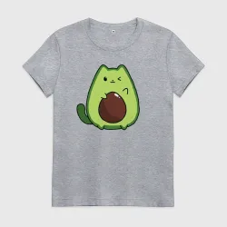 Женская футболка хлопок Avo cat o подмигивает