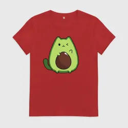 Женская футболка хлопок Avo cat o подмигивает