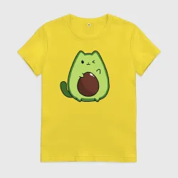 Женская футболка хлопок Avo cat o подмигивает